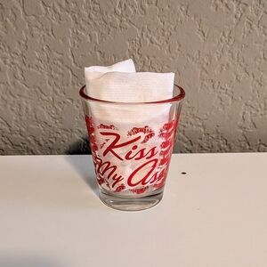 Red Kiss My A** Shot Glass